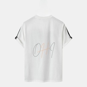 T-shirt à manches courtes pour homme, col rond, respirant, 100% coton, avec motif tie-dye blanc, anthracite et noir - Product Image 2