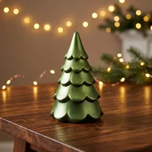 Décoration de Noël moderne en résine polymère, mini sapin de pin vert pour table, sans éclairage, collection artisanale, écologique - Product Image 2