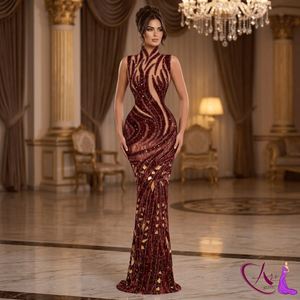 chanel dress gold chain Burgundy Sequin Velvet Off Shoulder Mermaid Prom Dress, Dress Only