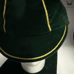 Gorra de Honor de Terciopelo Verde Oscuro de la Más Alta Calidad con Borla y Ribete Dorado, Gorra Clásica para Graduación, Presentaciones, Equipos Deportivos Escolares - Product Image 3