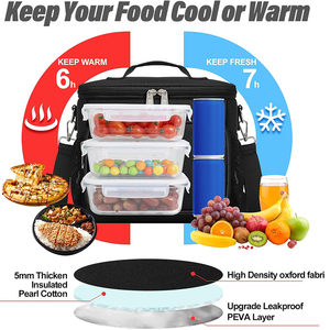 Sac isotherme personnalisé durable en tissu 600D avec mousse PE de 5 mm, sac de courses écologique et portable, sac isotherme géant pour aliments - Product Image 6