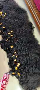 Cabello Humano Rizado Indio, Textura Virgen Natural, Rizos Suaves y Voluminosos, Negro Natural, Sin Enredos, Acabado Liso - Product Image 5