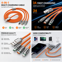 Câble de charge rapide PD 65W Type-C vers Type-C 4-en-1 USB3.0 avec gaine en nylon, blindage tressé de 1 m, 5A, pour téléphones mobiles iOS et utilisation en voiture