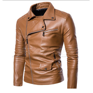 <b>Long</b> Sleeve Men <b>Leather</b> <b>Jacket</b> Trendy Design Modern Slim Fit Everyday Fashion Men <b>Leather</b> <b>Jacket</b> - Product Image 2