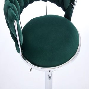 Sgabelli da Bar Cromati con Seduta Girevole e Regolazione Altezza, Seduta in Velluto, Set da 2 Pezzi per Uso in Cucina - Product Image 6