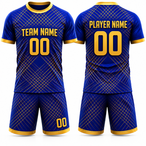 Uniformes de Fútbol para Hombre de Alta Calidad, Diseño Personalizado OEM, Fabricados en Fábrica, Impresión por Transferencia de Calor, Cintura Elástica, Manga Corta - Product Image 3