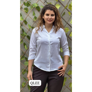 Chemises de bureau vintage à boutons pour femmes, vêtements professionnels formels, teinture unie, haute qualité pour l'exportation - Product Image 6