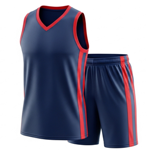 Uniforme de basketball unisexe en gros, impression par sublimation personnalisée, respirant, grande taille, sans manches, 100% polyester - Product Image 1