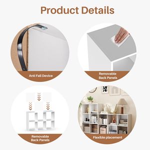 Estantería de Esquina Abierta de 6 Cubos con Paneles Traseros Extraíbles de 24x12x36 Pulgadas, Blanca, para Sala de Estar, Dormitorio u Oficina - Product Image 5