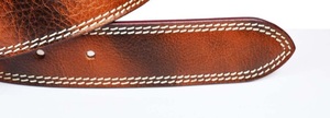 Cinturón casual occidental de moda, de cuero genuino de vaca, moldeado en una sola pieza, con diseño de cuentas y hebilla de aleación, de alta resistencia. - Product Image 2