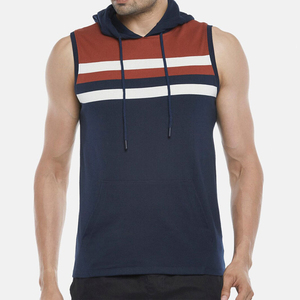Sudadera sin mangas con capucha para hombre, de punto, color sólido, informal, para verano, con bolsillos, sudaderas sin mangas con capucha - Product Image 2