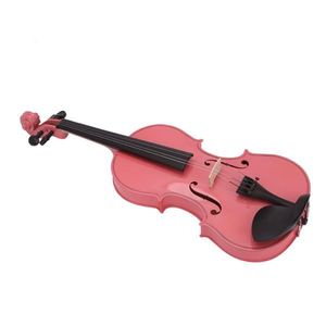 Nuovo custodia per violino acustico 1/2 con archetto rosa e resina - Product Image 4