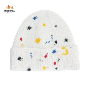 Gorro de Invierno Unisex de Punto Acanalado con Estampado Digital Blanco y Nombre de Marca Personalizado, Estilo Urbano Informal - Product Image 6