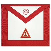 Tablier d'officier de chapitre Royal Arch Rouge avec broderie machine, Régalia Maçonnique, Tablier Cérémonial Premium pour Franc-Maçon