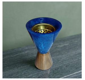 Quemador de Incienso de Resina con Aspecto de Madera de Mármol, con Recolector de Ceniza, Hecho a Mano, para Meditación, Decoración de Spa - Product Image 2
