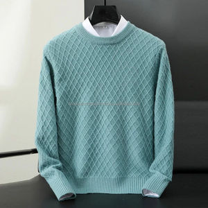 Camisa de Manga Corta para Hombre, Estilo Formal, Informal Elegante, para Entrevistas de Negocios, de Lana y Cachemira, Cuello Redondo, Tejido Cálido, Servicio OEM - Product Image 6