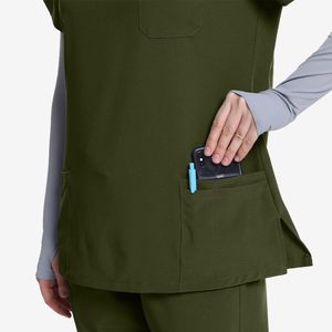 Ensembles de blouses médicales en jersey de coton à col en V TANAZAINRA pour usage hospitalier - Uniformes infirmiers unisexes confortables et durables - Product Image 6
