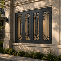 Ventanas Decorativas Fijas de Hierro Forjado Francés de Lujo KHP, Rejilla Hecha a Mano, Resistente al Óxido, Insonorizadas, Impermeables, Seguras para Hoteles