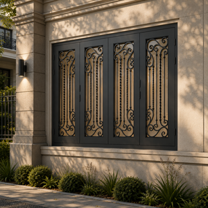 Ventanas Decorativas Fijas de Hierro Forjado Francés de Lujo KHP, Rejilla Hecha a Mano, Resistente al Óxido, Insonorizadas, Impermeables, Seguras para Hoteles - Product Image 6