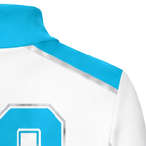 Maillot de cheerleading sublimé cyan et blanc à manches longues – Tenue de sport athlétique pour entraînement, performance et compétition - Product Image 6