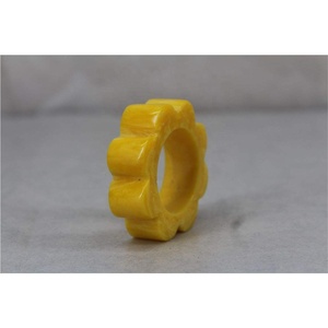 Good Quality Durable Green Color Resin Handmade Modern Luxury Design Marble Type <b>Napkin</b> Ring Holder Home Hotel Tableware Use - Product Image 5
