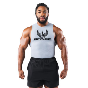 เสื้อกล้ามรัดรูปสีเทาอ่อนสำหรับผู้ชาย ยี่ห้อ Power Men's ทรงพอดีตัว ยืดหยุ่นได้ เหมาะสำหรับออกกำลังกาย ฟิตเนส และการฝึกซ้อม - Product Image 1