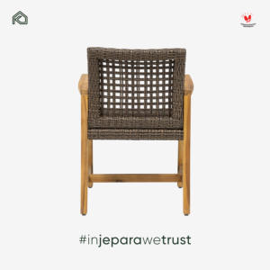Chaise de salle à manger en teck et rotin KLOPS de qualité supérieure, faite à la main en Indonésie, pour l'extérieur, la terrasse, le restaurant, fauteuil moderne en osier, mobilier de café - Product Image 6