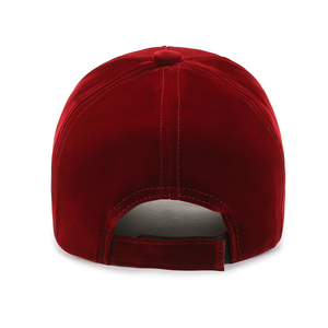 Gorra de Béisbol Personalizada de Terciopelo Rojo, 6 Paneles, Ajustable, Unisex, Casual, Color Sólido, para las Cuatro Estaciones - Product Image 4
