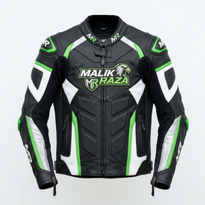 Chaqueta de Motociclista de Cuero Personalizada, Chaqueta de Cuero Genuino Perforada para Motociclismo, Marca Privada - Product Image 1