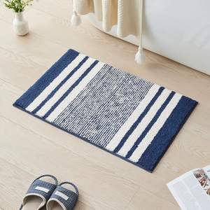 Tapis de bain rayé en coton 100% tufté, doux, absorbant, antidérapant, qualité hôtelière sur mesure OEM - Product Image 5