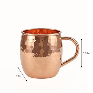 Hammered Copper <b>Mug</b> Round Vintage Style Durable Metal Drinkware Copper bulk supply Copper wholesale India Copper export India - Product Image 3