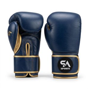 Guantes de Boxeo Profesionales de Alta Densidad con Acentos Dorados en Azul Rey para Entrenamiento Deportivo SA - Product Image 1