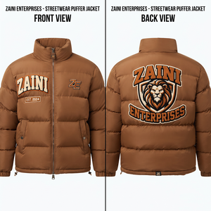 Chaqueta Acolchada Premium de 240 GSM, Impermeable y Resistente al Viento, con Cuello Alto, Color Marrón, Estilo Urbano - Product Image 1