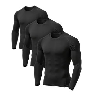 3 Pack Men Thermal Long Sleeve <b>Compression</b> <b>Shirts</b> High Elasticity Moisture-Wicking Muscle Support Base LayerRound Neck T-<b>shirt</b> - Product Image 1