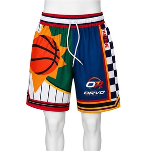 กางเกงขาสั้นชาย ORVO SPORTS ผ้าคอตตอน/โพลีเอสเตอร์ พิมพ์ลายด้วยเทคนิค Heat-Transfer แห้งเร็ว เอวกลาง มีเชือกผูก เหมาะสำหรับใส่เล่นน้ำหรือชายหาด - Product Image 3