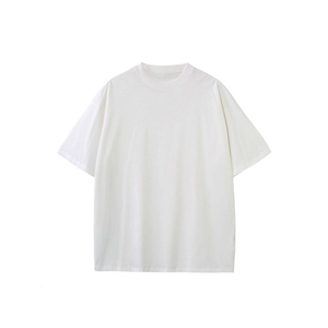 Men's Oversized Cotton T-Shirt Short Sleeve O-Neck Solid Color Washed Casual Wear <b>Green</b> - Product Image 3