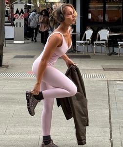 Conjunto de Yoga de Dos Piezas Talla Grande, Color Rosa, Ecológico, a Cuadros, para Mujer, Top sin Mangas con Cierre Frontal, Spandex/Poliéster, Conjunto de Gimnasio Personalizado - Product Image 6