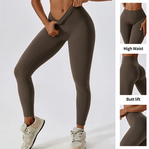 High Waist <b>Butt</b> <b>Lift</b> Seamless Yoga <b>Leggings</b> with Tummy Control Mid Waist Athletic Yoga Pant for Casual - Product Image 5