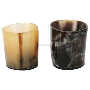 Personnalisé exquis Vintage ours boire Koi tasse fabriqués à la main en corne naturelle courte Antique sculpté Animal Style parfait affaires - Product Image 2