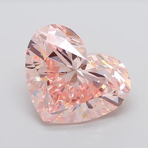 Diamante Radiante de Fantasía Intenso Naranja-Rosa Cultivado en Laboratorio, Corte Maestro, Forma de Corazón, Brillo Modificado, Tonos Excepcionales de Atardecer, CVD IGI - Product Image 1