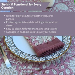 Classic Floral Printed Cotton Linen <b>Tablecloth</b> <b>Square</b> Washable Home Dining Cover Pink White Pattern - Product Image 2