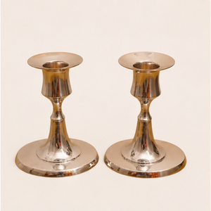 Juego de Portavelas Cónicos de Metal Plateado, Cromado Pulido, Hechos a Mano, Ecológicos, Elegantes, para Bodas, Navidad, Cumpleaños - Product Image 6