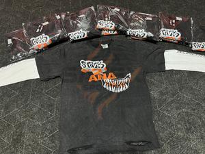 Custom Oversized <b>Tshirt</b> Long Sleeves Streetwear Boxy Vintage DTG Print Graphic Double Layer Long Sleeve T-Shirt - Product Image 4