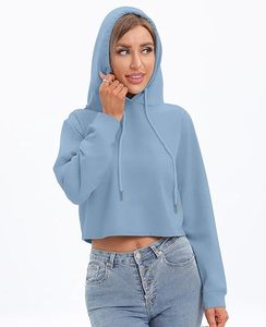 เสื้อฮู้ดผู้หญิงแบบสั้น แฟชั่นทรงเข้ารูป สวมใส่สบาย ขายส่ง - Product Image 1