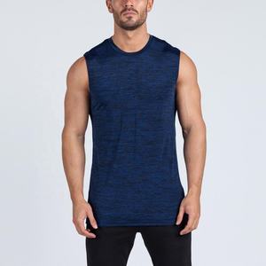 Wholesale Promotional Custom Logo Men's Sleeveless Tank Tops 100% Cotton Quick Dry Breathable Deep Cut Gym Style - Product Image 1