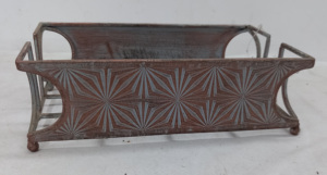 Porte-serviettes décoratif en métal artisanal classique, découpe géométrique en fer, pour table de salle à manger, cuisine, restaurant, café, hôtel - Product Image 2