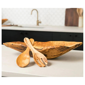 Nouvel ensemble cuillère et fourchette à salade en bois, design premium, couverts décoratifs pour cuisine, service de table en bois pour mariage - Product Image 4