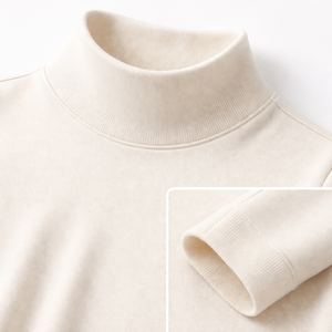 Suéter de Cuello Alto Personalizado al por Mayor, Tejido, Casual, de Manga Larga, 100% Algodón, 320g, para Mujer, Proveedor OEM, Directo de Fábrica - Product Image 4