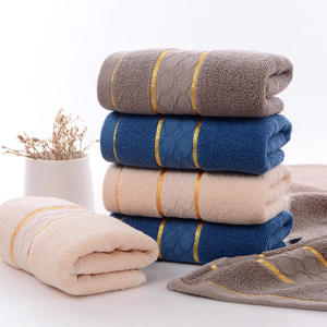 Solid Color Cotton <b>Towel</b> Set Rectangular Skin-Friendly Home Use Beige <b>Blue</b> Gray - Product Image 3
