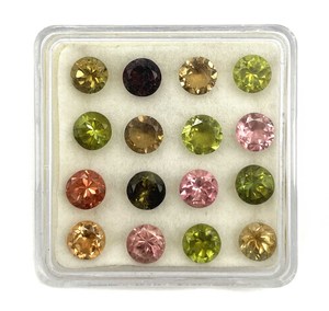 Turmalina natural multicolor de corte redondo, piedra preciosa de 5.50 mm, turmalina facetada para la fabricación de joyas, certificada por IGI. - Product Image 5